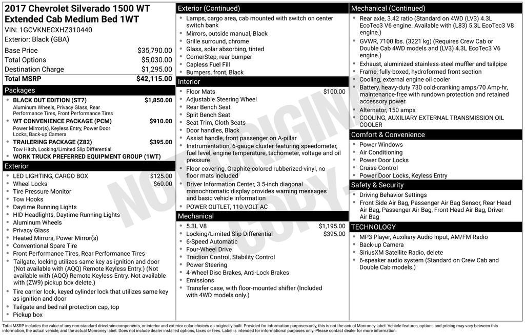 2017 Chevrolet Silverado 1500 Work Truck