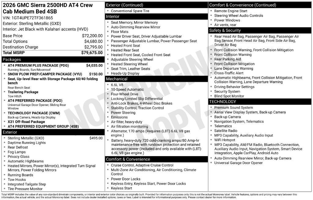 2026 GMC Sierra 2500 HD AT4