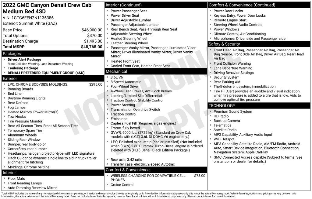 2022 GMC Canyon 4WD Denali