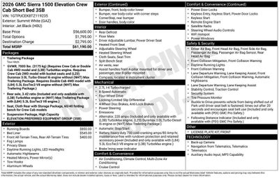 2026 GMC Sierra 1500 Elevation
