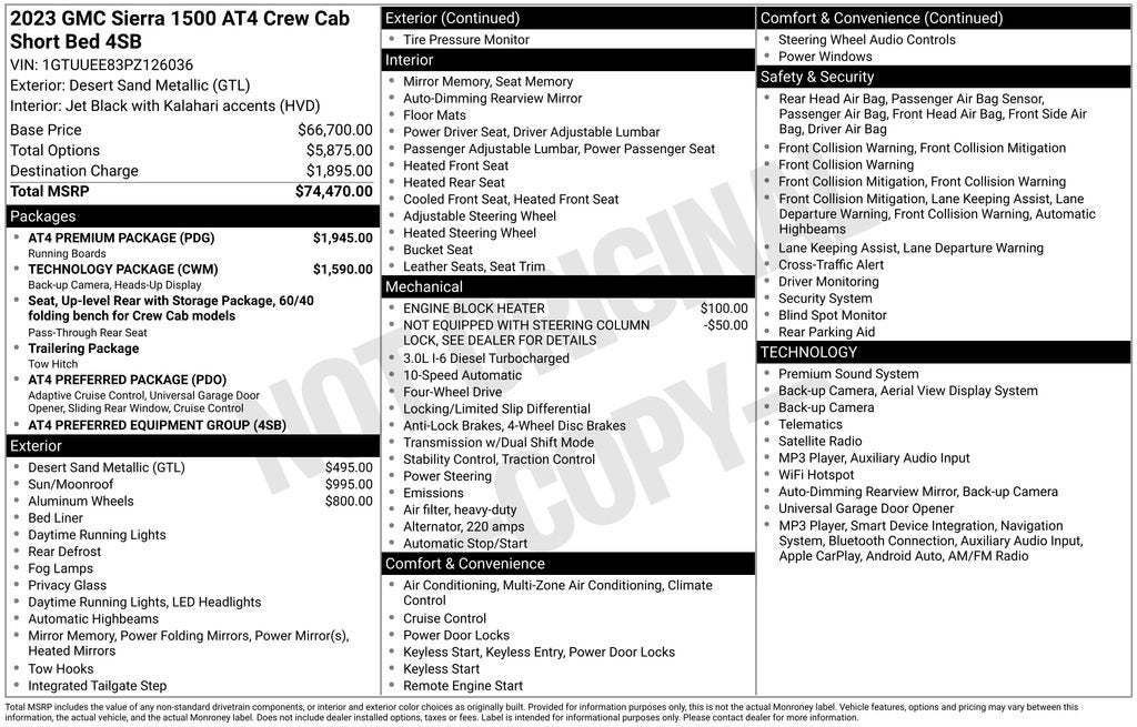 2023 GMC Sierra 1500 AT4
