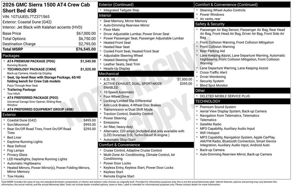 2026 GMC Sierra 1500 AT4