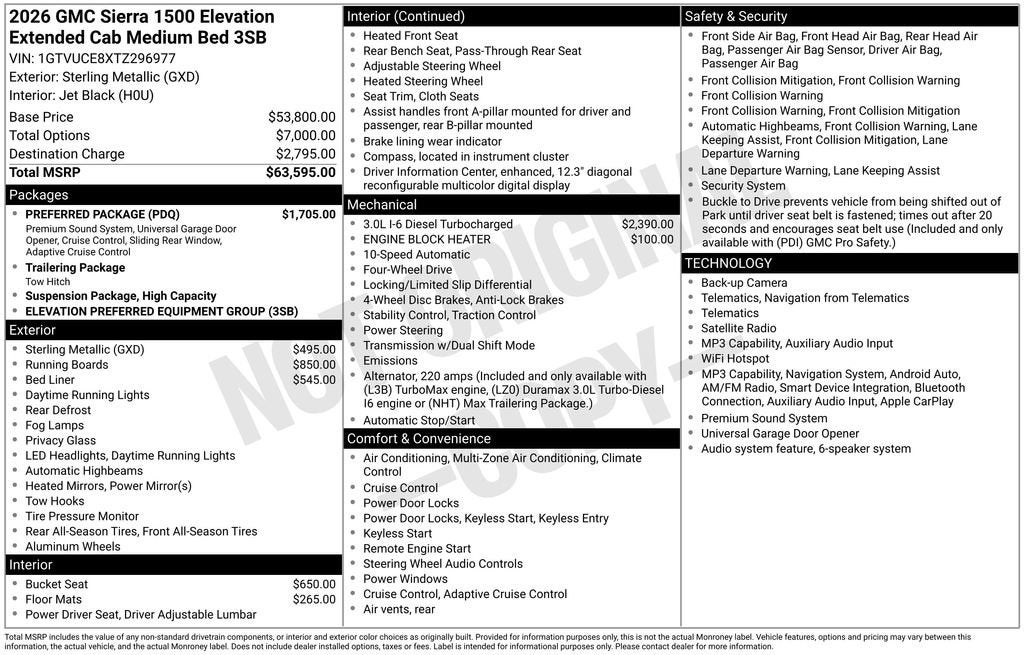 2026 GMC Sierra 1500 Elevation