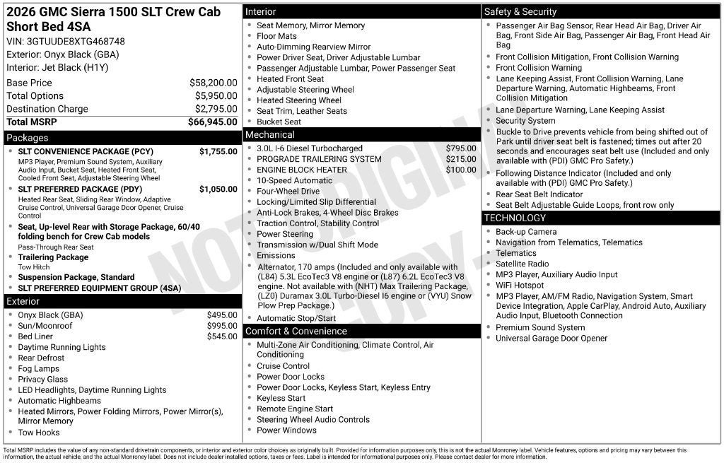 2026 GMC Sierra 1500 SLT