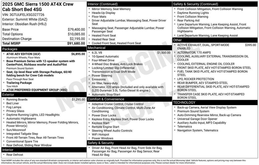2025 GMC Sierra 1500 AT4X