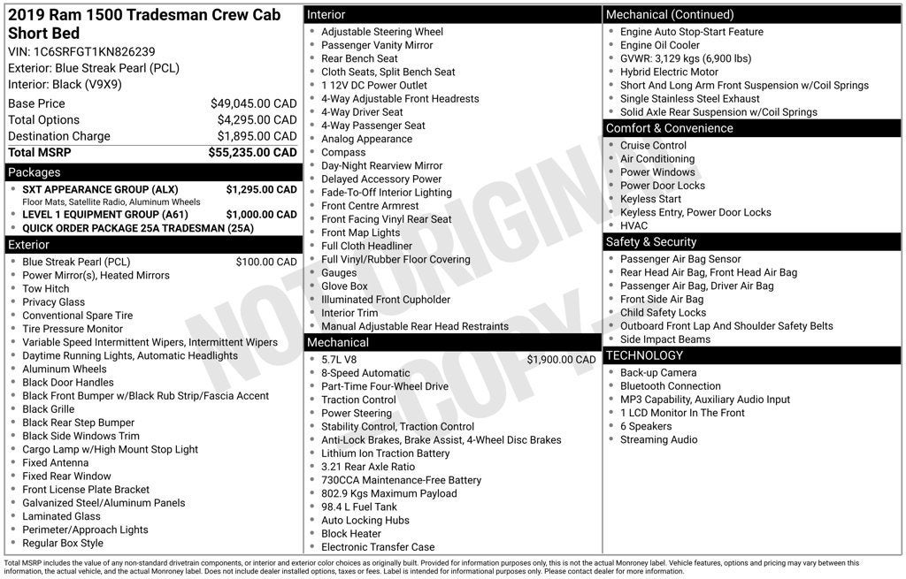 2019 RAM 1500 Tradesman