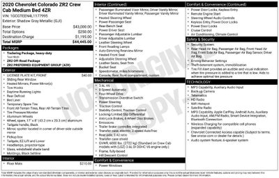 2020 Chevrolet Colorado 4WD ZR2