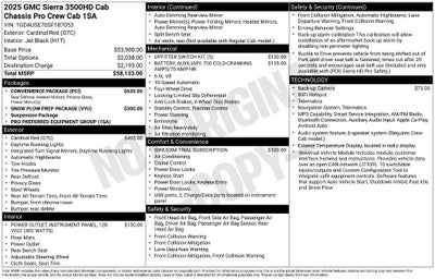 2025 GMC Sierra 3500 HD Chassis Cab Pro