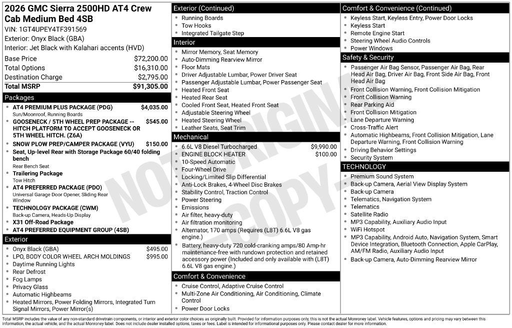 2026 GMC Sierra 2500 HD AT4