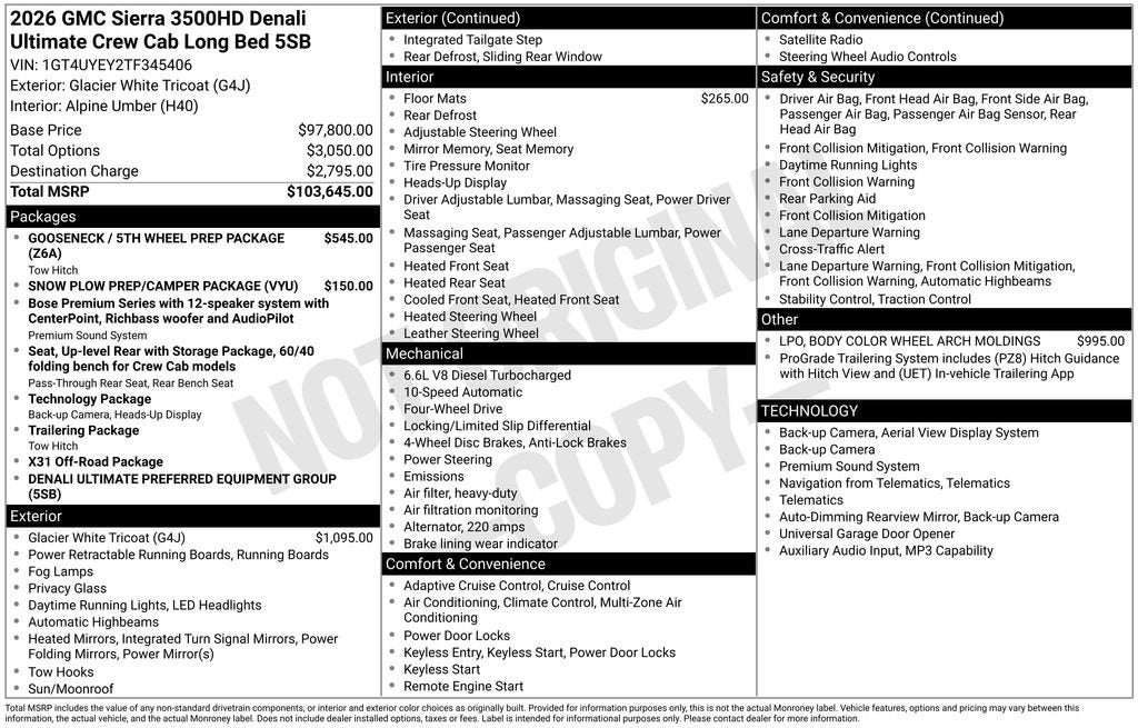 2026 GMC Sierra 3500 HD Denali Ultimate