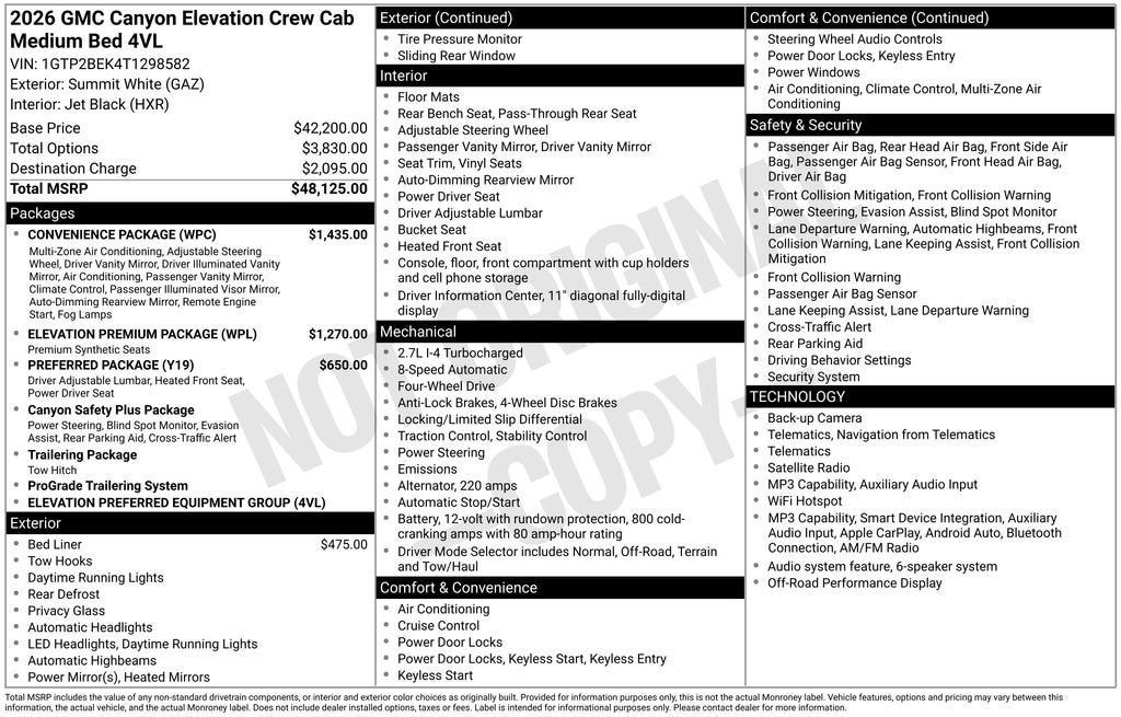2026 GMC Canyon Elevation