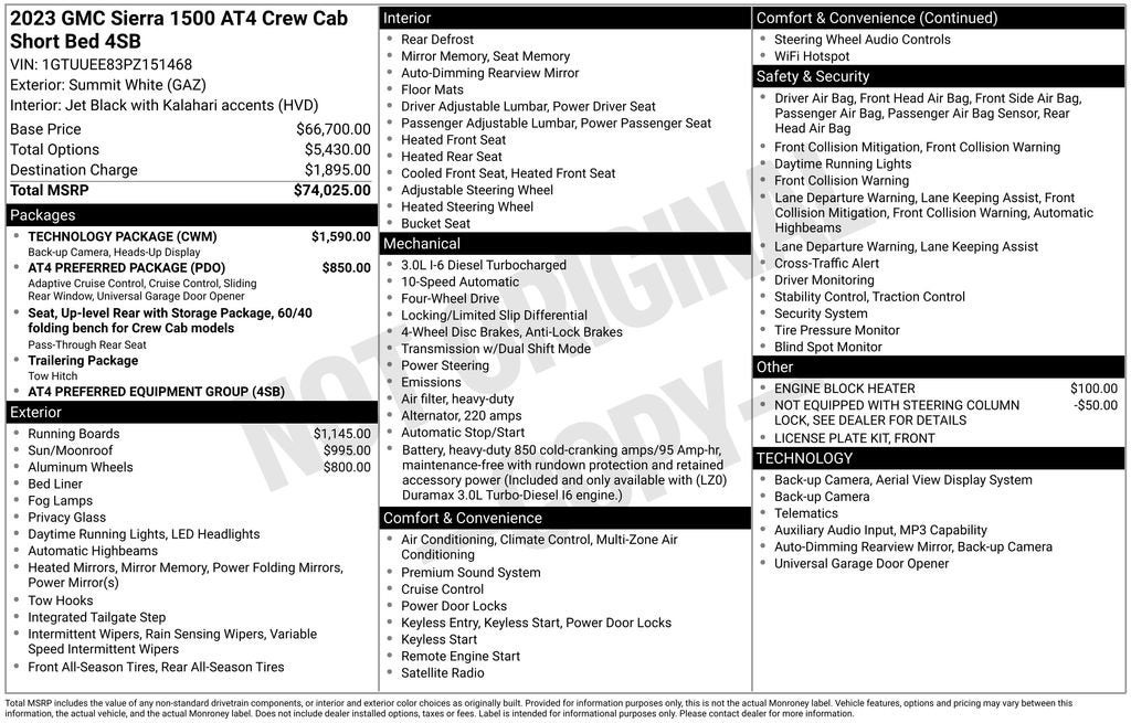 2023 GMC Sierra 1500 AT4