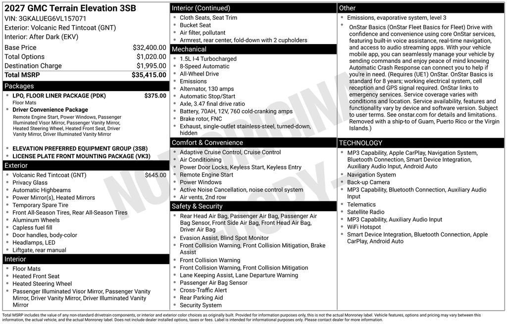 2027 GMC Terrain AWD Elevation