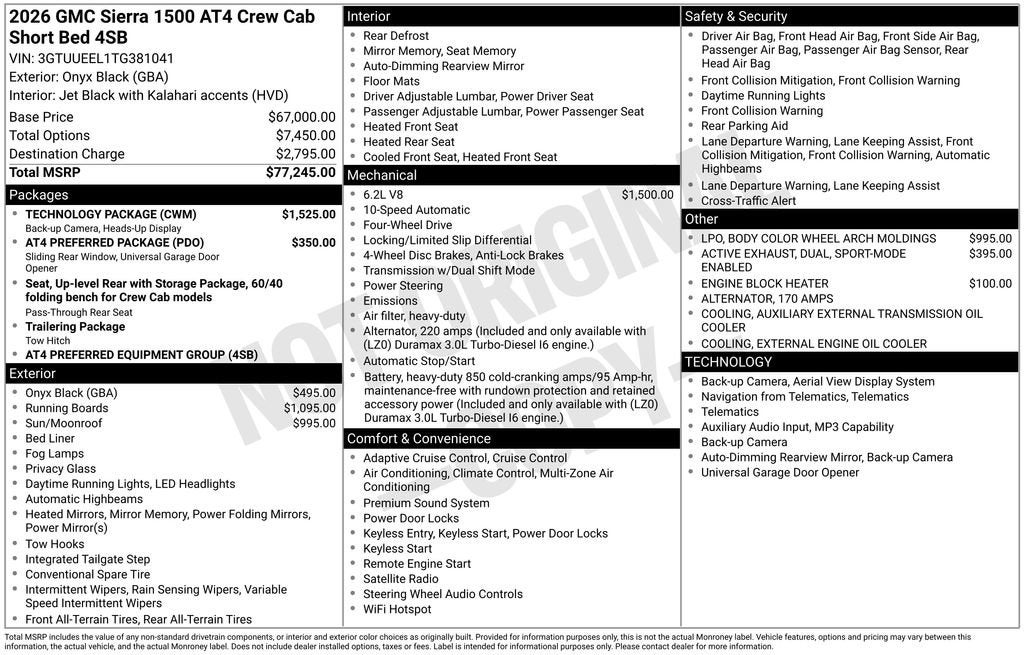 2026 GMC Sierra 1500 AT4