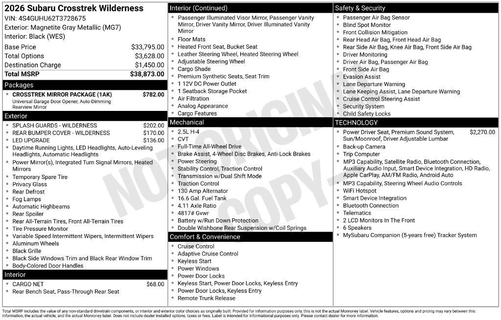2026 Subaru Crosstrek Wilderness
