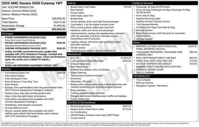 2025 GMC Savana Cutaway 3500 1WT
